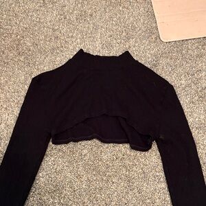 Zara Elegant Black Long Sleeve Crop Top